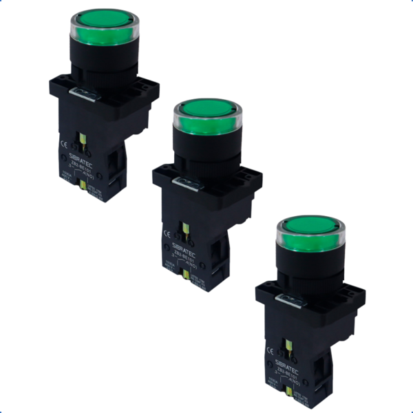 Kit Botão De Impulso Iluminado | Plástico | Ew3361 24v 1na |